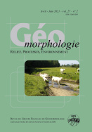 Géomorphologie : relief, processus, environnement, 2021, vol. 27, n° 2