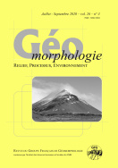 Géomorphologie : relief, processus, environnement, 2020, vol. 26, n° 3