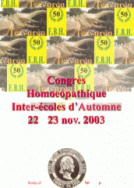 Congrès homœopathique inter-école novembre 2003