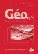 Géomorphologie : relief, processus, environnement, 2017, vol. 23, n° 1