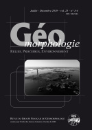 Géomorphologie : relief, processus, environnement, 2019, vol. 25, n° 3-4