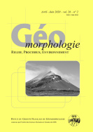 Géomorphologie : relief, processus, environnement, 2020, vol. 26, n° 2