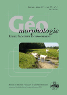 Géomorphologie : relief, processus, environnement, 2021, vol. 27, n° 1