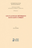 Les Clausules métriques dans saint Cyprien