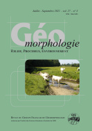 Géomorphologie : relief, processus, environnement, 2021, vol. 27, n° 3