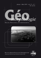 Géomorphologie : relief, processus, environnement, 2019, vol. 25, n° 1